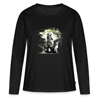 Druide - T-shirt manches longues Premium bio Femme - noir - Devant - Julia (174cm)