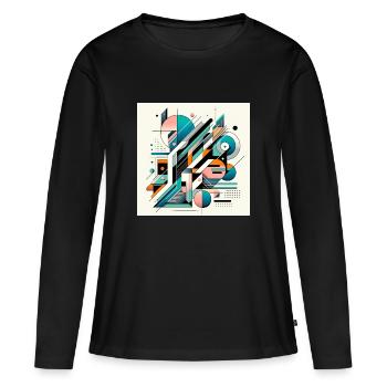 Matrice moderne - T-shirt manches longues Premium bio Femme - noir - Devant - Julia (174cm)