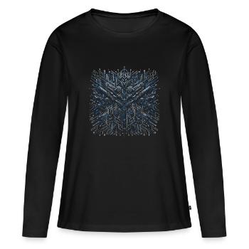 Forteresse numérique - T-shirt manches longues Premium bio Femme - noir - Devant - Julia (174cm)