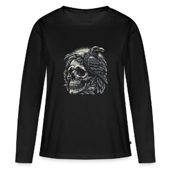 Sentinelle de minuit - T-shirt manches longues Premium bio Femme - noir - Devant - Julia (174cm)