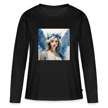 Frau Engel - Frauen Premium Bio Langarmshirt - Schwarz - Vorne - Julia (174cm)