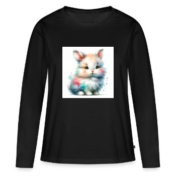 bunny - Frauen Premium Bio Langarmshirt - Schwarz - Vorne - Julia (174cm)