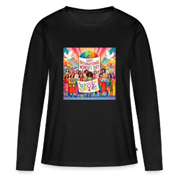 International Women's Day 8 March - Women's Premium Organic Long Sleeve Shirt - black - Front - Julia (174cm)