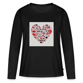 for wonderful loves - Women's Premium Organic Long Sleeve Shirt - black - Front - Julia (174cm)