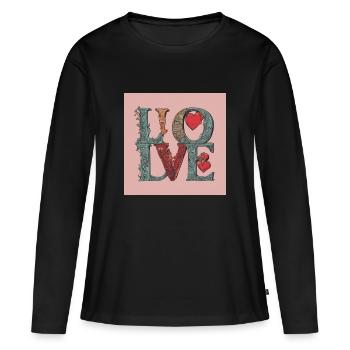 2024 Amour Mode Élégance - T-shirt manches longues Premium bio Femme - noir - Devant - Julia (174cm)