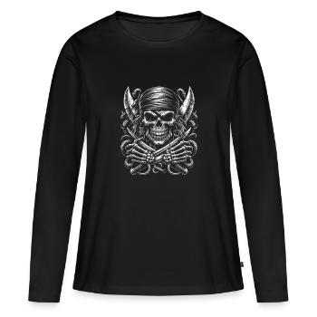 Décès d’un marin - T-shirt manches longues Premium bio Femme - noir - Devant - Julia (174cm)