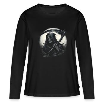 Messager de la mort - T-shirt manches longues Premium bio Femme - noir - Devant - Julia (174cm)