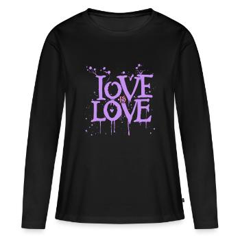 Liebe ist Liebe, LGBT-Stolz für Verliebte - Frauen Premium Bio Langarmshirt - Schwarz - Vorne - Julia (174cm)