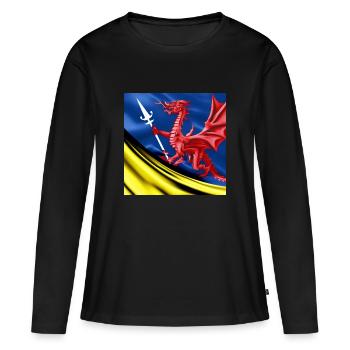 dragon flag spear - Women's Premium Organic Long Sleeve Shirt - black - Front - Julia (174cm)