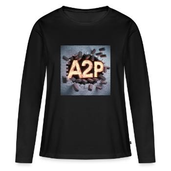 Ajouter 2 Positivité - T-shirt manches longues Premium bio Femme - noir - Devant - Julia (174cm)