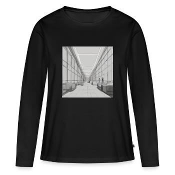Une vision minimaliste des gens - T-shirt manches longues Premium bio Femme - noir - Devant - Julia (174cm)