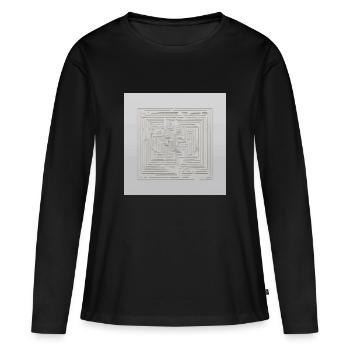 L’élégance libérale - T-shirt manches longues Premium bio Femme - noir - Devant - Julia (174cm)
