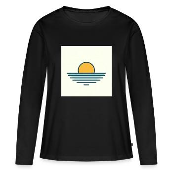 Minimalisme au coucher du soleil - T-shirt manches longues Premium bio Femme - noir - Devant - Julia (174cm)