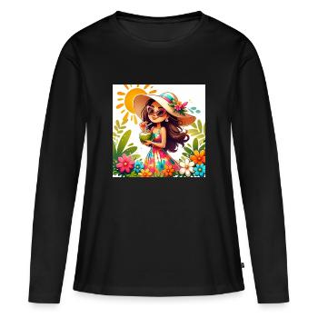 predictions 290385 result 575695 - T-shirt manches longues Premium bio Femme - noir - Devant - Julia (174cm)