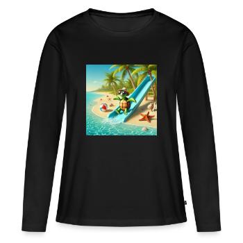 Glisser - T-shirt manches longues Premium bio Femme - noir - Devant - Julia (174cm)