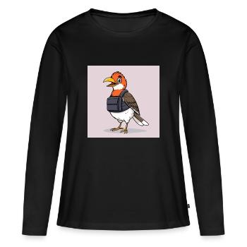 Birdie baddass - T-shirt manches longues Premium bio Femme - noir - Devant - Julia (174cm)