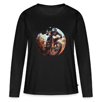 Faites l’expérience d’une liberté illimitée en motocross - T-shirt manches longues Premium bio Femme - noir - Devant - Julia (174cm)