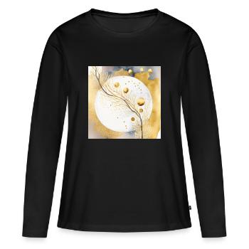 Pleine lune - T-shirt manches longues Premium bio Femme - noir - Devant - Julia (174cm)