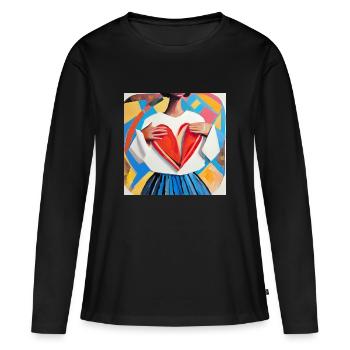 Does my heart match me? - Women's Premium Organic Long Sleeve Shirt - black - Front - Julia (174cm)