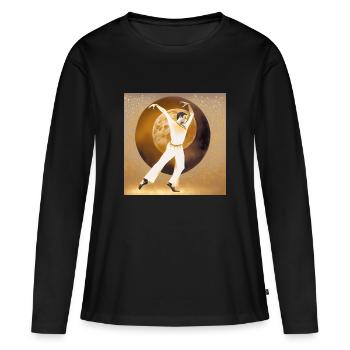 Énergie - T-shirt manches longues Premium bio Femme - noir - Devant - Julia (174cm)