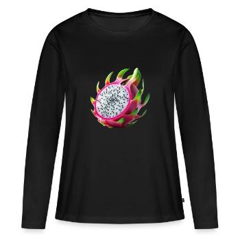 Drachenfrucht – Exotische Schönheit - Frauen Premium Bio Langarmshirt - Schwarz - Vorne - Julia (174cm)
