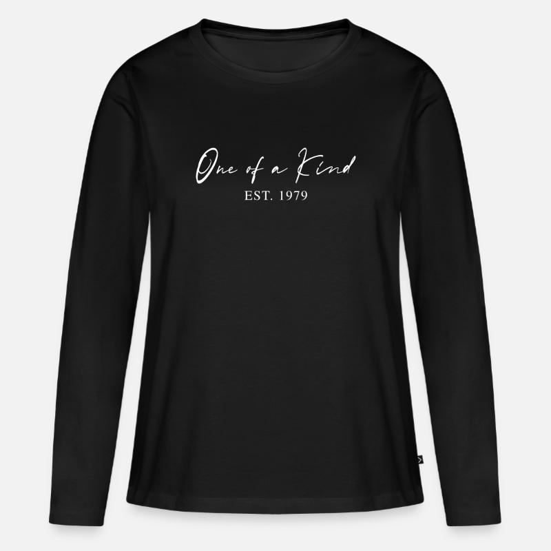Unique since 1979 Gift Idea Typography - Women's Premium Organic Long Sleeve Shirt - black