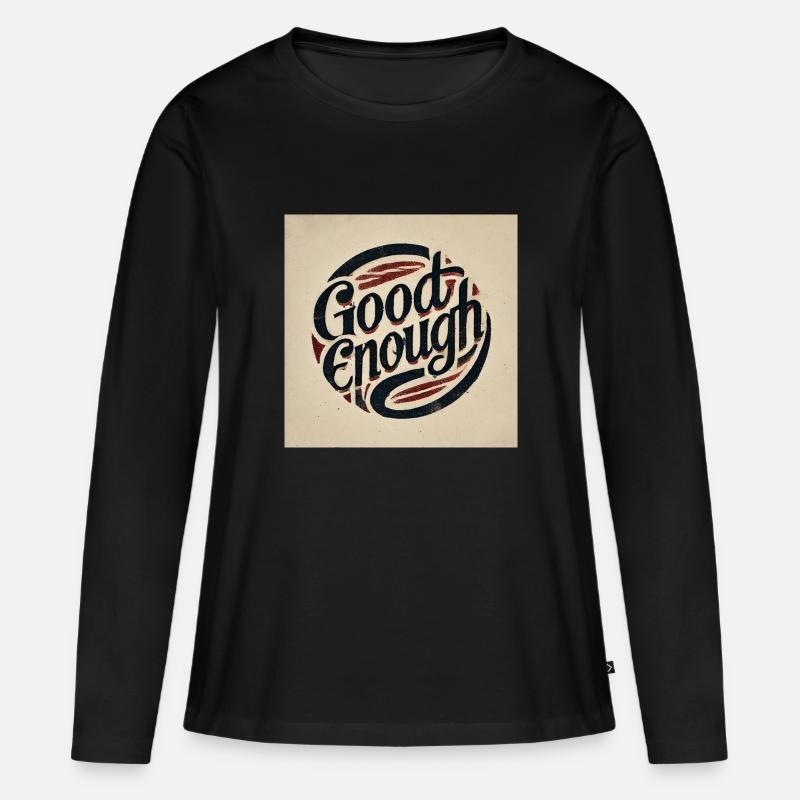 gut genug - Frauen Premium Bio Langarmshirt - Schwarz