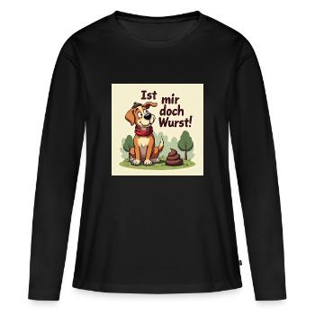 Ist mir doch Wurst - Frauen Premium Bio Langarmshirt - Schwarz - Vorne - Julia (174cm)