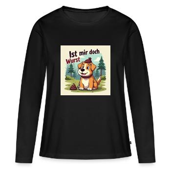 Ist mir doch Wurst - Frauen Premium Bio Langarmshirt - Schwarz - Vorne - Julia (174cm)