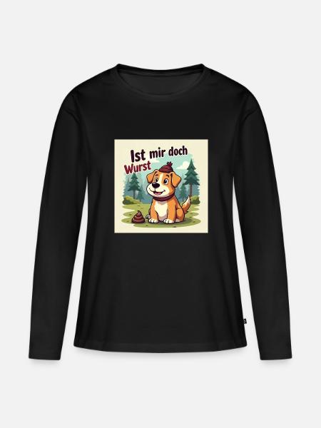 Ist mir doch Wurst - Frauen Premium Bio Langarmshirt - Schwarz