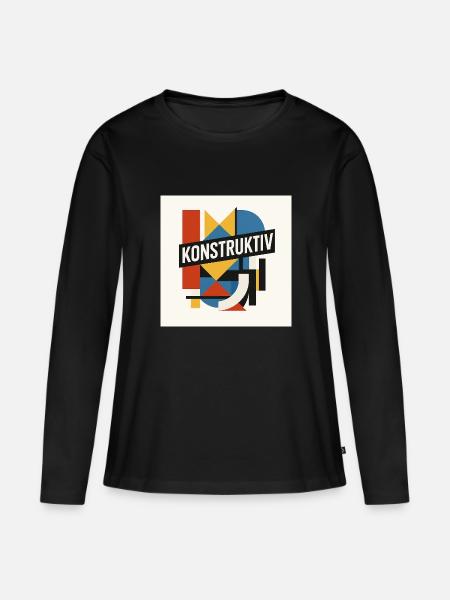 konstruktiv - Frauen Premium Bio Langarmshirt - Schwarz