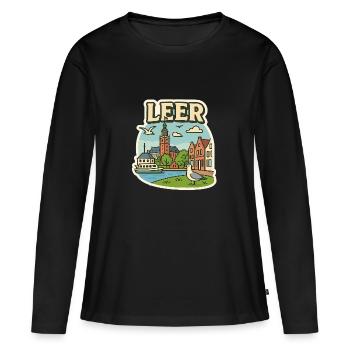 Leer - Frauen Premium Bio Langarmshirt - Schwarz - Vorne - Julia (174cm)