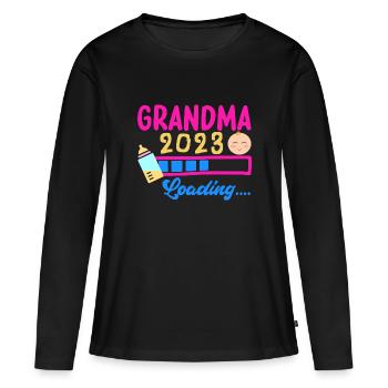 2023 Grand-mère, grand-mère à venir 2023, 2023 Grand-mère - T-shirt manches longues Premium bio Femme - noir - Devant - Julia (174cm)