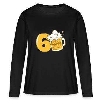 60 ans cadeau anniversaire 60 ans - T-shirt manches longues Premium bio Femme - noir - Devant - Julia (174cm)