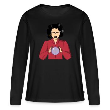 Clairvoyant with her crystal ball - Women's Premium Organic Long Sleeve Shirt - black - Front - Julia (174cm)
