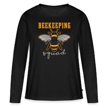 Citation ironique de Bee Keeper - T-shirt manches longues Premium bio Femme - noir - Devant - Julia (174cm)