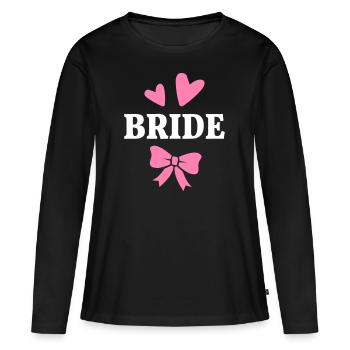 Mariage mariage de poule - T-shirt manches longues Premium bio Femme - noir - Devant - Julia (174cm)