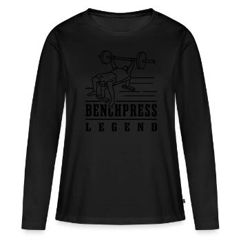Banc de musculation Benchpress Legend - T-shirt manches longues Premium bio Femme - noir - Devant - Julia (174cm)
