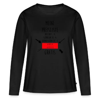 Baby Preise - Frauen Premium Bio Langarmshirt - Schwarz - Vorne - Julia (174cm)