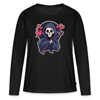 Faucheuse - T-shirt manches longues Premium bio Femme - noir - Devant - Julia (174cm)