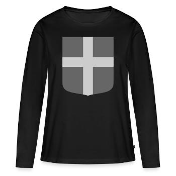 Bouclier tactique de l’ENG - T-shirt manches longues Premium bio Femme - noir - Devant - Julia (174cm)