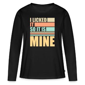 Je l’ai léché pour que ce soit le mien Lustiger Frecher Spruch - T-shirt manches longues Premium bio Femme - noir - Devant - Julia (174cm)