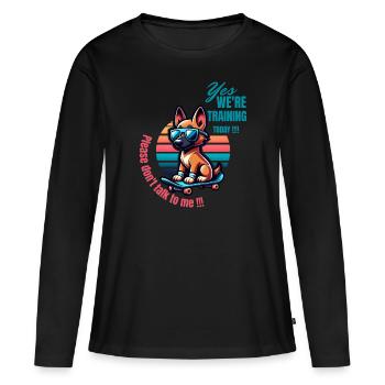 Dog training - Women's Premium Organic Long Sleeve Shirt - black - Front - Julia (174cm)