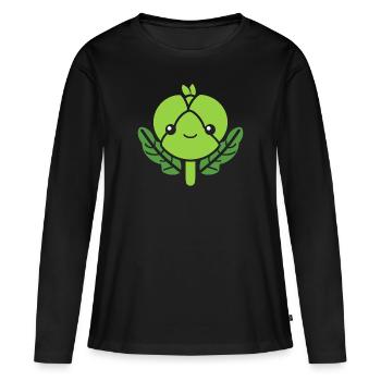Chou de Bruxelles - T-shirt manches longues Premium bio Femme - noir - Devant - Julia (174cm)