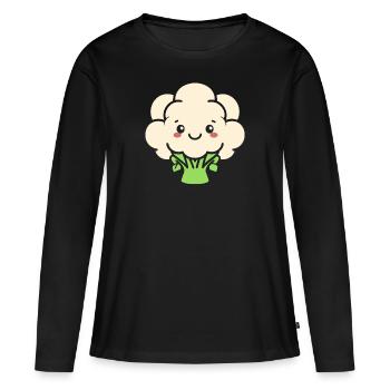 Chou-fleur - T-shirt manches longues Premium bio Femme - noir - Devant - Julia (174cm)