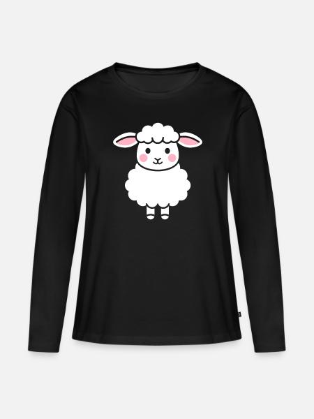 Lamm - Frauen Premium Bio Langarmshirt - Schwarz