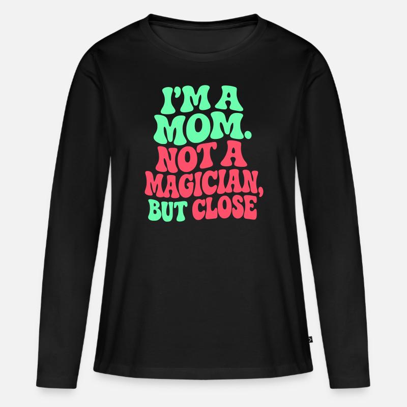 Zaubermama, Muttertagsgeschenk - Frauen Premium Bio Langarmshirt - Schwarz