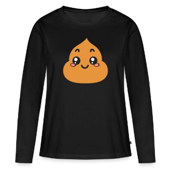 caca - T-shirt manches longues Premium bio Femme - noir - Devant - Julia (174cm)