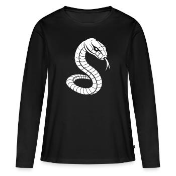 cobra - T-shirt manches longues Premium bio Femme - noir - Devant - Julia (174cm)