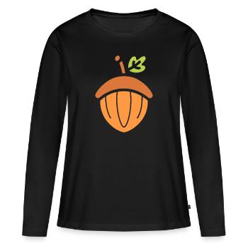 Eiche - Frauen Premium Bio Langarmshirt - Schwarz - Vorne - Julia (174cm)
